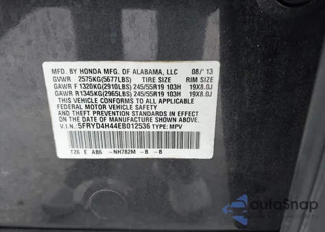 2014 Acura Mdx Technology Package from USA, damaged, VIN 5FRYD4H44EB012536